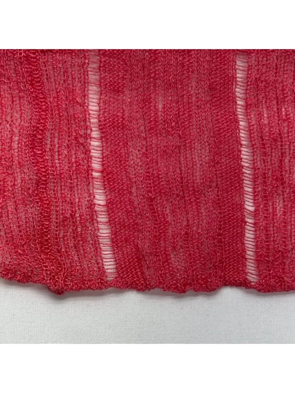 Eileen Fisher Variegated Peony Pink Silk/Linen Open Cardigan PM